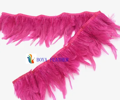Party Decoration Rooster Feather Fringe Trimming with Wire Accessory