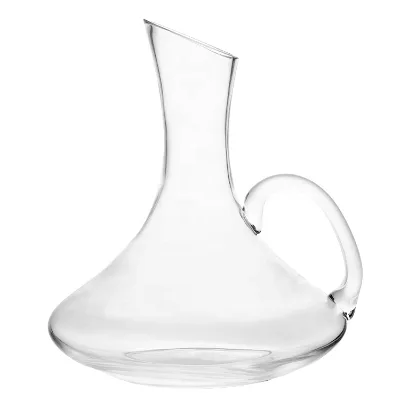 Clear Glass Classic Wine Decanter with Handle 1.8L Aerating Bottle for Red/White Wine for Weddings