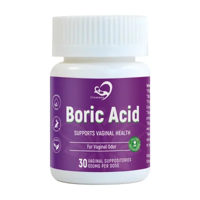 Chinaherbs Boric Acid Vaginal Suppositories Feminine Care Odor Control Estrogen-Free Paraben-Free Hot Sale