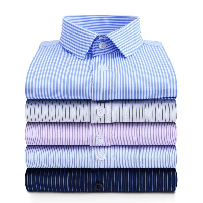 Formal Plus Size Plaid Long Sleeve Men's Long-sleeved Striped Casual Oversized Plaid Shirts