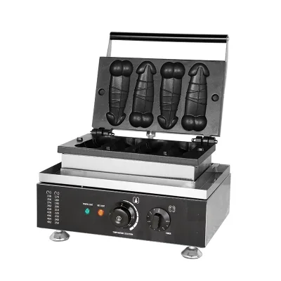 CE Provide Snack Food Machine 4 Piece Penis Shape Waffle Machine Maker Hot Dog Waffle Making Baker Machine for Sale