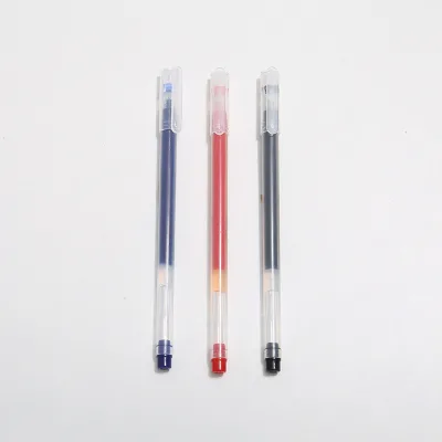 High Capacity Long Writing Gel Pen Good Looking 0.5mm Black Needle Tip Signature Pen Simple Student Office Stationery