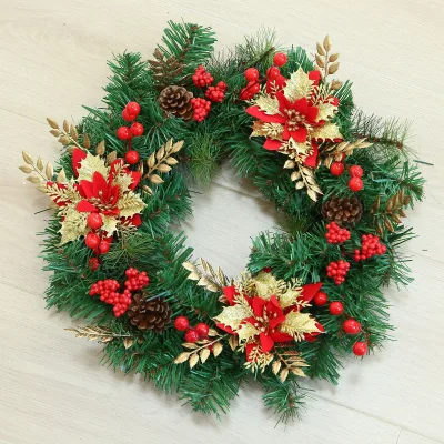 Christmas Wreaths Red Berries Matte Decoration Pine Window Interior Fireplace Christmas Decoration