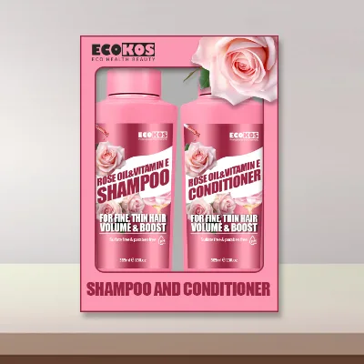 Simply Nutritive Hair Care Kit Set Box Wholesale Rose Oil Shampoo and Conditioner with Vitamin E for Adults