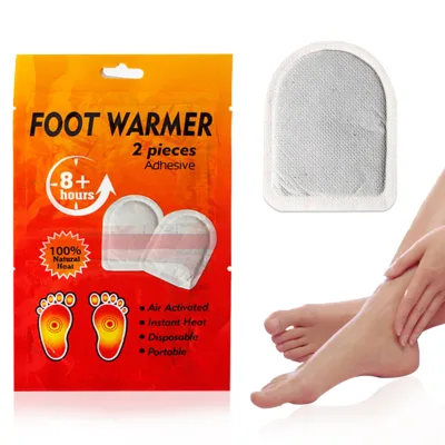 HODAF Comfortable Foot Warmer Heat Patch Natural Iron Powder Air Activated Self Heating Foot Warmers Toe Warmer