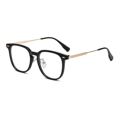 Fashion New Lady Trend Street Shot Metal Square Frame Anti-Blue Glasses Can Be Equipped With Myopia Glasses
