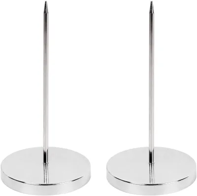 High Quality Silver Steel Safe Paper Memo Holder Spike Stick for Accountant Bill Receipt Note Votes Fork Office Desk Accessory