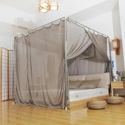 Luxury 100% Silver Fiber Bed Canopy, Fine Mesh Mosquito Net with EMF Shielding Features