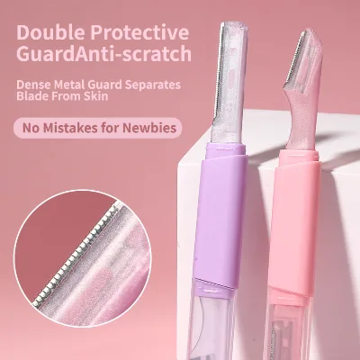 LMLTOP Sweet Bear Series Dual Purpose Eyebrow Razor Stainless Steel Eyebrow Trimmer Shaver For Beginner Daily Facial Grooming