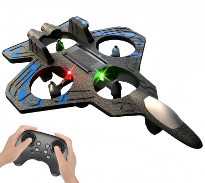 BJQ OEM Remote Control Plane for Kids RC Fighter Jet With Light 360 Flip Quadcopter 2.4 GHz Connection Beginner RC Plane Toy