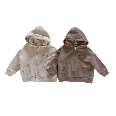Casual Zipper Top Hoodie for Boys and Girls New Hooded Coat for Spring and Autumn Children's Sweatshirt