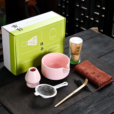 Hot Selling Japanese Brush Hundred Bamboo Tea Whisk Milk Bowl Tool Bamboo Matcha Whisk Set