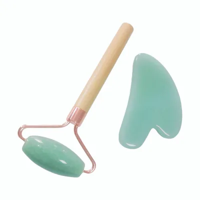 Aventurine Jade Roller and Gua Sha Set | Natural Facial Massager for Tightening & Rejuvenation | Wholesale Price