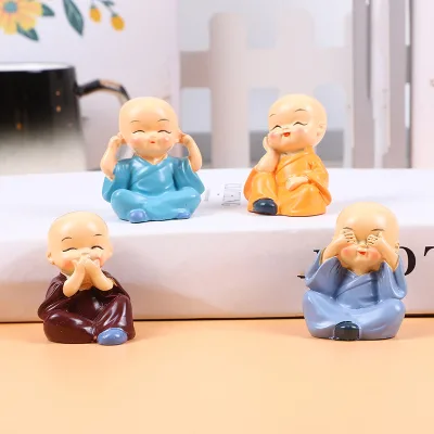 Creative Young Monk Resin Handicraft Decoration Car Interior Ornaments with Personality Car Gifts