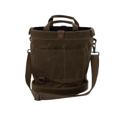 Custom Outdoor Durable Sturdy Waxed Canvas Heavy Duty Garden Fruit Vegetable Harvest Bag Mushroom Foraging Bag