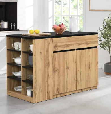 Kitchen Island with Storage Space MDF Versatile and Stylish Solution Space-Saving Kitchen Island