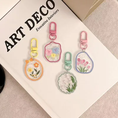 Students' Cute Creative Cartoon Girls' Doll Acrylic Digital Photo Keychain Exquisite Pendant Lightweight Fashion Trend Gift