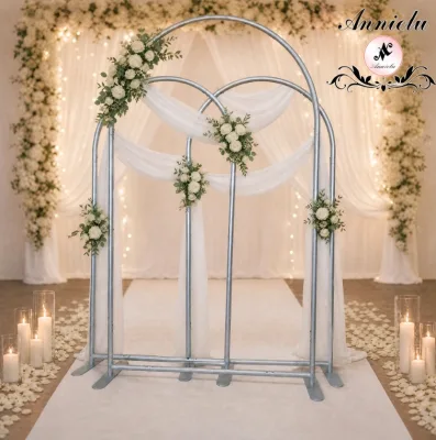 Aluminum Modern Arched Combination Frame Centerpiece and Indoor Decoration Board for Wedding