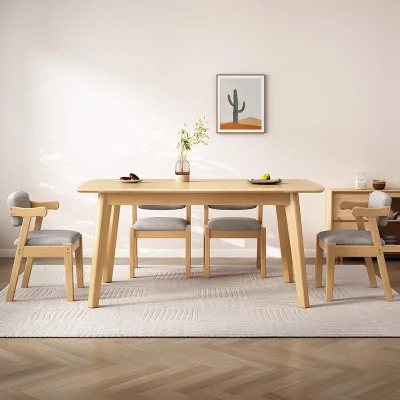Solid Wood Dining Table and Chair, Modern and Simple Small-sized Solid Wood Table, Simple Dining Table and Chair