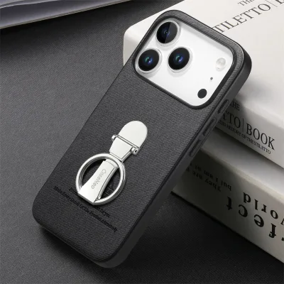 360° Rotation Adjustable Bracket Ring Buckle Shockproof PU Phone case for iPhone 17 16 15