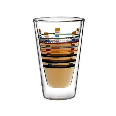 Hot sales! New Design high borosilicate glass coffee cups double wall glass Tea cups mugs with customized logo and packing OEM