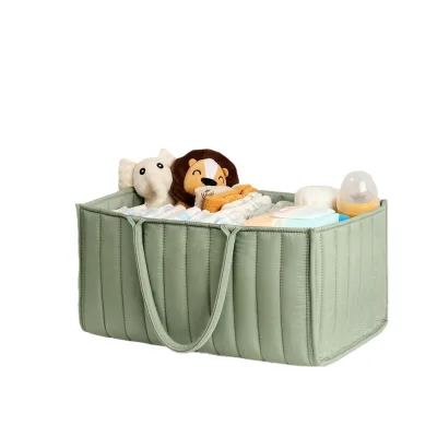 Baby Diaper Organizer Soft Washable Material Stylish Nursery Storage Basket Gift Newborn Essentials Organizer