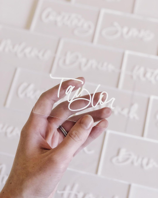 Blank Acrylic Escort Plates Name Cards Clear Acrylic Place Cards for Wedding