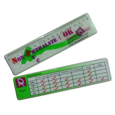 18cm 20cm 30cm Promotional Gift Give Away Craft PVC Liquid Ruler for Student