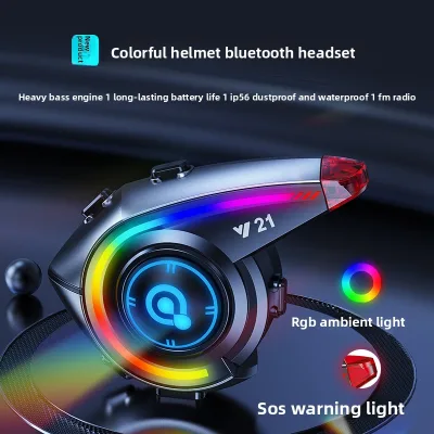 Y21 Cross-Border Exclusive Helmet 5.4 Headphones IPX6 Waterproof Dustproof Active Noise Cancellation RGB Lights Wireless