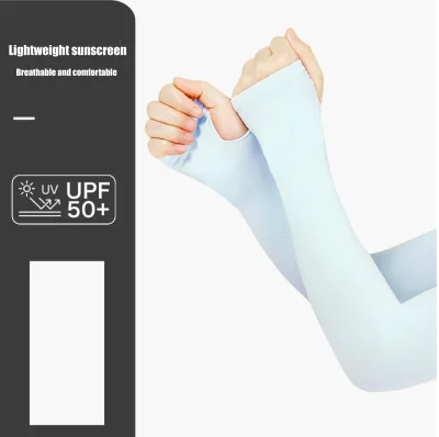 RAYA Wholesale UV Protection Ice Silk Arm Cuff Gloves for Men Women Children Summer Outdoor Cycling Bare Fingers Sunblock
