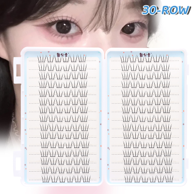 No-Glue Need 30 Rows Eyelashes for Makeup Synthetic Fiber Eyelash Book Cluster Self-adhesive Eyelash Extension Fan Eyelashes