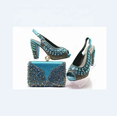 AB5818 African Ladies Wedding London Matching Shoe and Bag Set for Women to Match