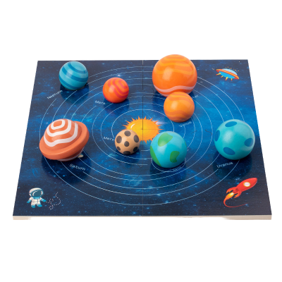Solar System Eight Major Planets 3D Wooden Puzzle Cognitive Universe Solar System Planet Educational Toy
