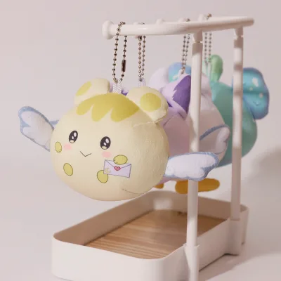 OEM Custom Cartoon Plush Keychain Shape Stuffed Plush Doll Pendant Custom Sublimation Print Key Ring