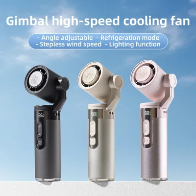 High Speed Handheld Cooling Fan 16500RPM with Ice Compress 100 Adjustable Speeds LED Atmosphere Light Portable Neck Fan