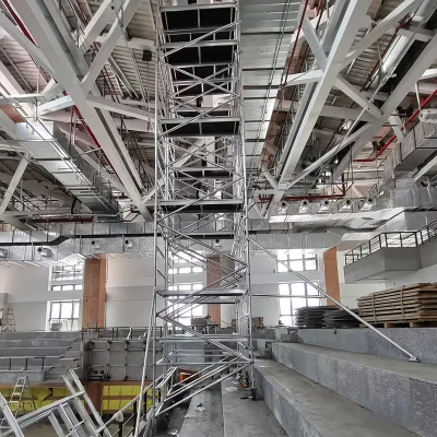 Rapid Deployment Vertical Climbing Aluminum Scaffold Folding Access Tower for Exterior Renovation Support Custom