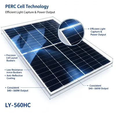 Wholesale 550W 600W 700W Tier1 Mono Solar PV Panel 210mm Half-Cut Black Frame Double Glass Module Residential Rooftop System