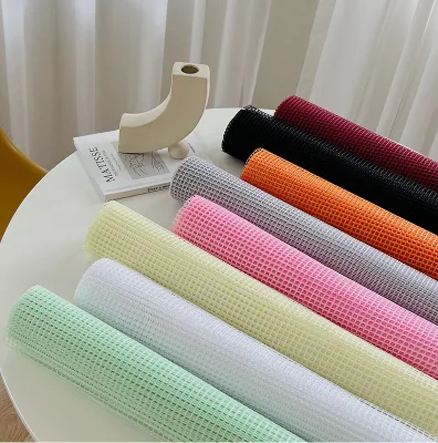 Warehouse Hot Selling Grid Mesh Roll Flower Bouquet Wrapping Gift Packaging Paper Floral Wrapping Mesh Paper Roll