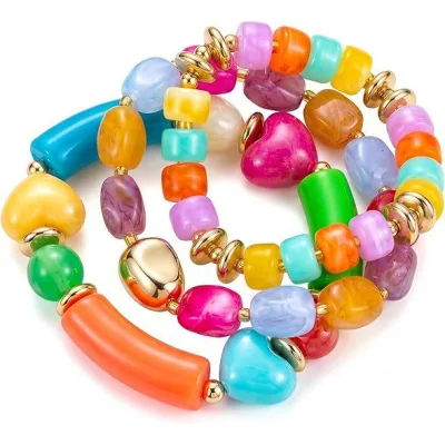 Multiple Colors Options Bohemia Geometric Bead Bracelets Fashion for Women Stackable Irregular Handmade Jewelry
