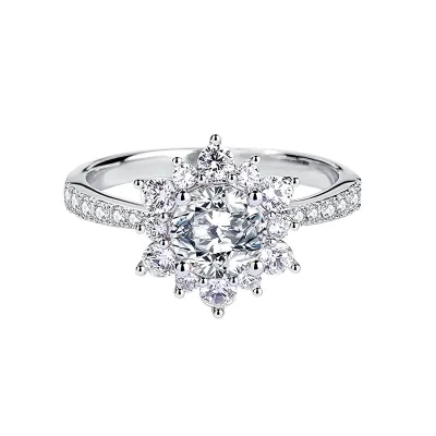 SUNFLOWER Brand Ring for Female 925 Sterling Silver Material Temperament 1carat Moissanite Hot Selling Hand Jewelry Wholesale