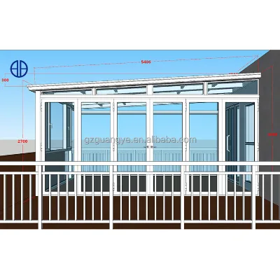 Factory Custom Sun Room Glass House Outdoor Veranda Conservatory Sunroom Prefab Glass Room