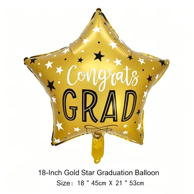 Graduation Season Balloons Graduation Party Background Decoration Graduation Cap Latex Aluminum Foil Decorative Balloons