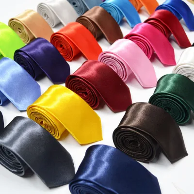 5 cm Slim Tie Hot Selling Custom Logo Polyester Neckties for Men Solid Black Formal Eco-Friendly Breathable