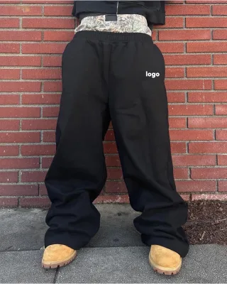 100% Cotton Heavyweight Cotton Sweatpants Men Custom Casual Vintage French Terry Flared Pant Jogger Sweatpants Men
