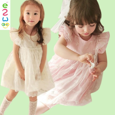 2015 Summer Sleeve Child Clothing Lace Flower Girl Dress
