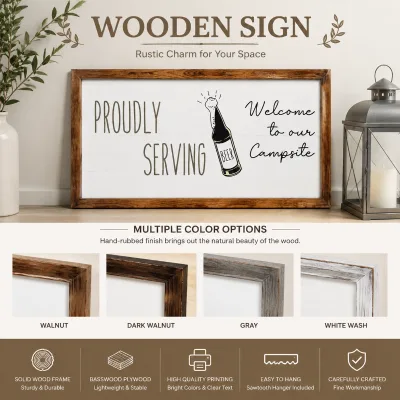 Personalized Wood Sign 24*36in Vantage Wooden Wall Art Solid Pine Wood Frame + Basswood Plywood Printed Wood OEM Craft Supplier
