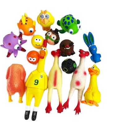 Factory Wholesale Vinyl Toy Screaming Chicken Prank Toy Screeching Chicken Fun-sounding Cooing Chicken Pet Model A8 Mesh Bag