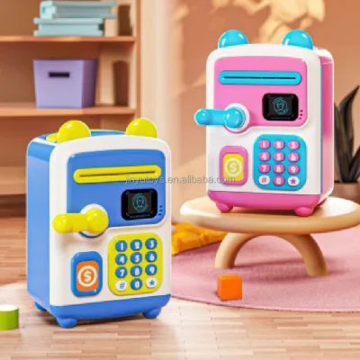 Funny Children Electronic Face Recongnition Piggy Bank ATM Password Saving Pot Safe Piggy Bank Kids Deposit Money Bank