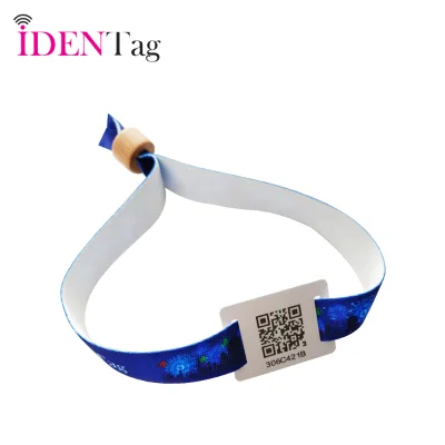 Adjustable RFID Wristband with Printed Barcode and UID for Multi-Purpose Use