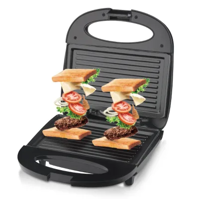 New Electric Automatic Sandwich Maker 850w Uniform Heat Non Stick Coating Double Sided Heating Adjustable Thermostat
